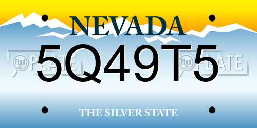 5Q49T5 Nevada License Plate