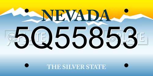 5Q55853 Nevada License Plate