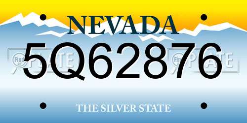 5Q62876 Nevada License Plate