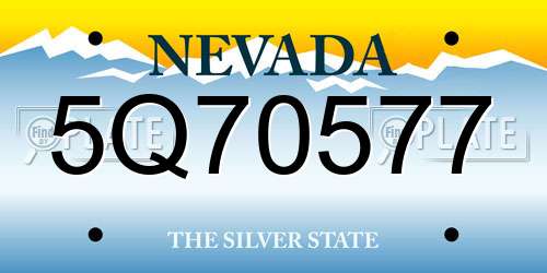 5Q70577 Nevada License Plate