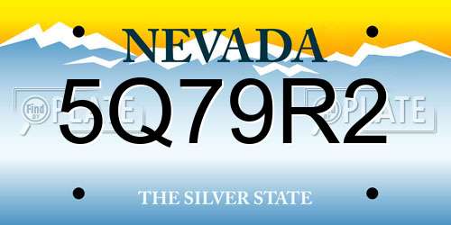 5Q79R2 Nevada License Plate