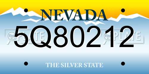5Q80212 Nevada License Plate