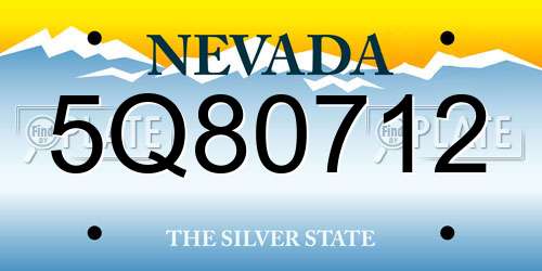 5Q80712 Nevada License Plate
