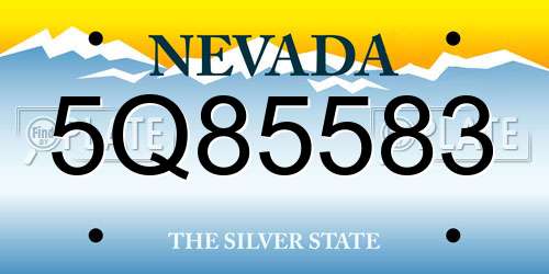 5Q85583 Nevada License Plate