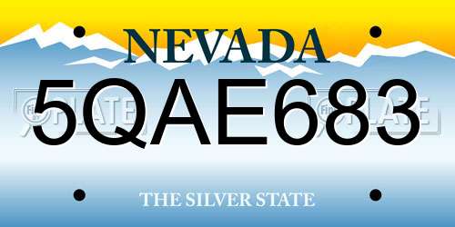 5QAE683 Nevada License Plate