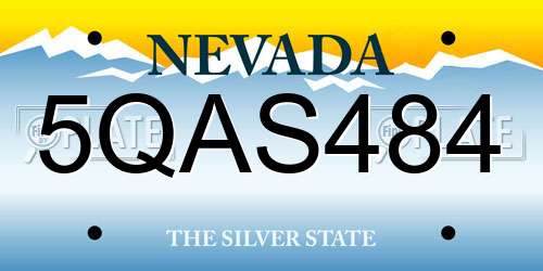 5QAS484 Nevada License Plate