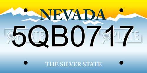 5QB0717 Nevada License Plate