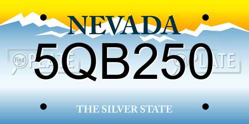 5QB250 Nevada License Plate