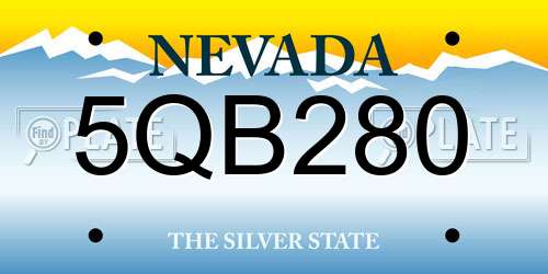 5QB280 Nevada License Plate