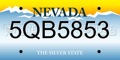 5QB5853 Nevada License Plate