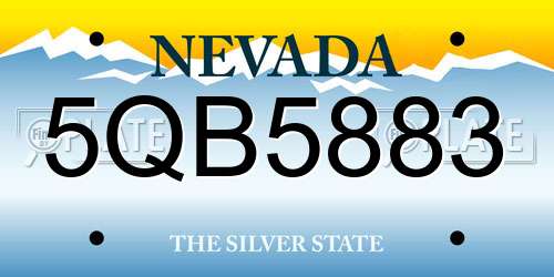 5QB5883 Nevada License Plate