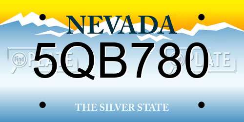 5QB780 Nevada License Plate