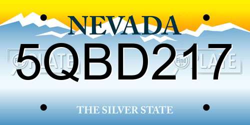 5QBD217 Nevada License Plate