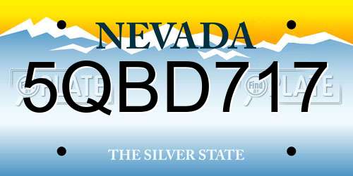 5QBD717 Nevada License Plate