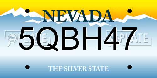 5QBH47 Nevada License Plate