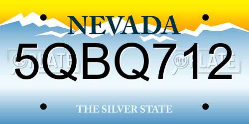 5QBQ712 Nevada License Plate