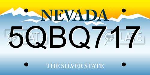 5QBQ717 Nevada License Plate