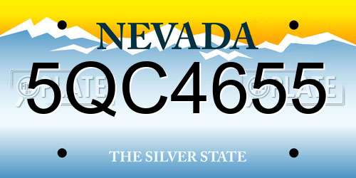 5QC4655 Nevada License Plate
