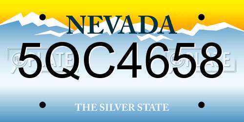 5QC4658 Nevada License Plate