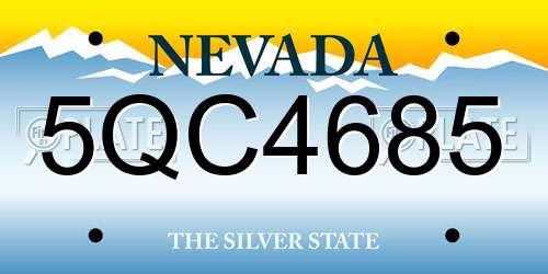 5QC4685 Nevada License Plate