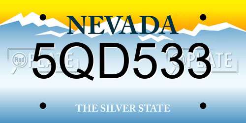 5QD533 Nevada License Plate