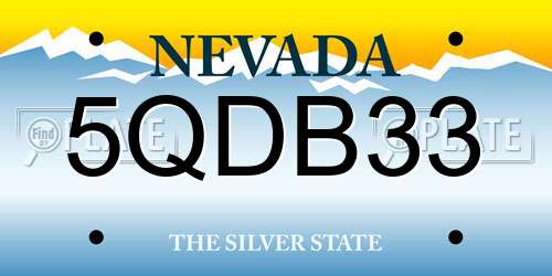 5QDB33 Nevada License Plate