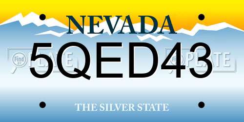 5QED43 Nevada License Plate