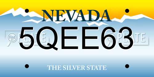 5QEE63 Nevada License Plate