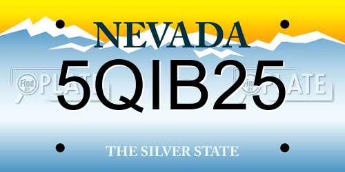 5QIB25 Nevada License Plate