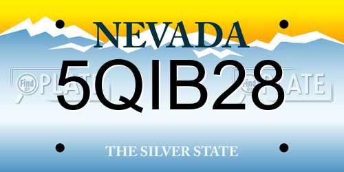 5QIB28 Nevada License Plate