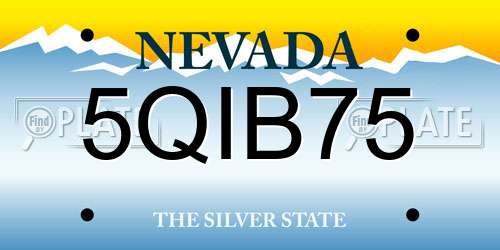 5QIB75 Nevada License Plate