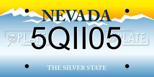 5QII05 Nevada License Plate