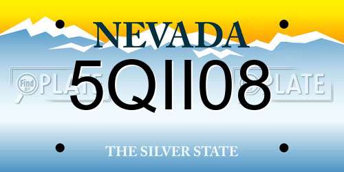 5QII08 Nevada License Plate