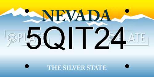 5QIT24 Nevada License Plate