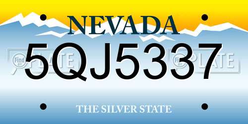 5QJ5337 Nevada License Plate