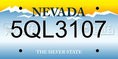 5QL3107 Nevada License Plate