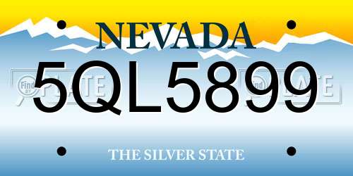 5QL5899 Nevada License Plate