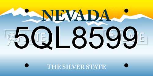 5QL8599 Nevada License Plate