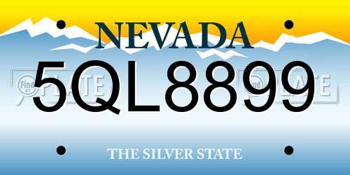 5QL8899 Nevada License Plate