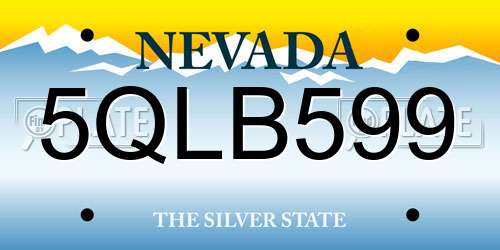 5QLB599 Nevada License Plate