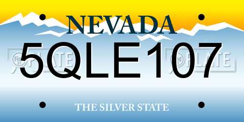 5QLE107 Nevada License Plate