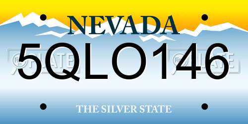 5QLO146 Nevada License Plate