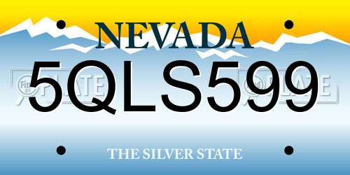 5QLS599 Nevada License Plate