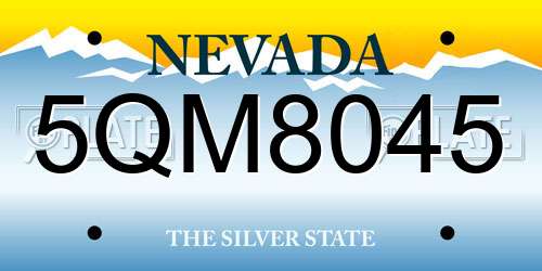 5QM8045 Nevada License Plate