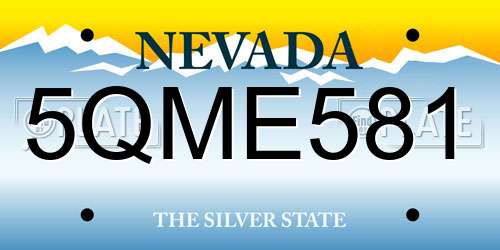 5QME581 Nevada License Plate