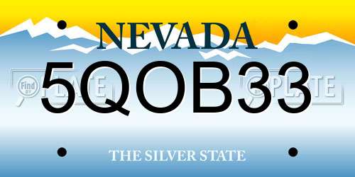 5QOB33 Nevada License Plate