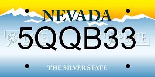 5QQB33 Nevada License Plate