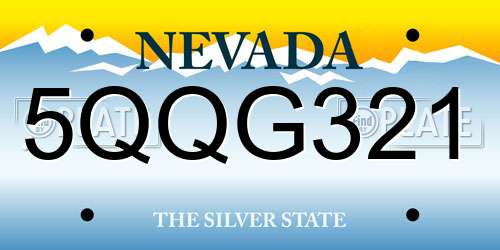 5QQG321 Nevada License Plate