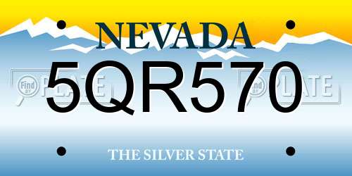 5QR570 Nevada License Plate