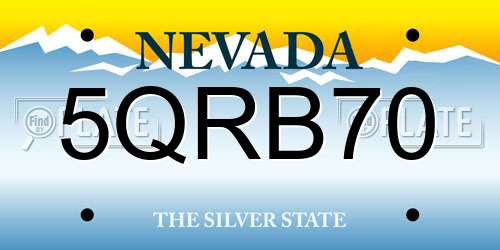 5QRB70 Nevada License Plate